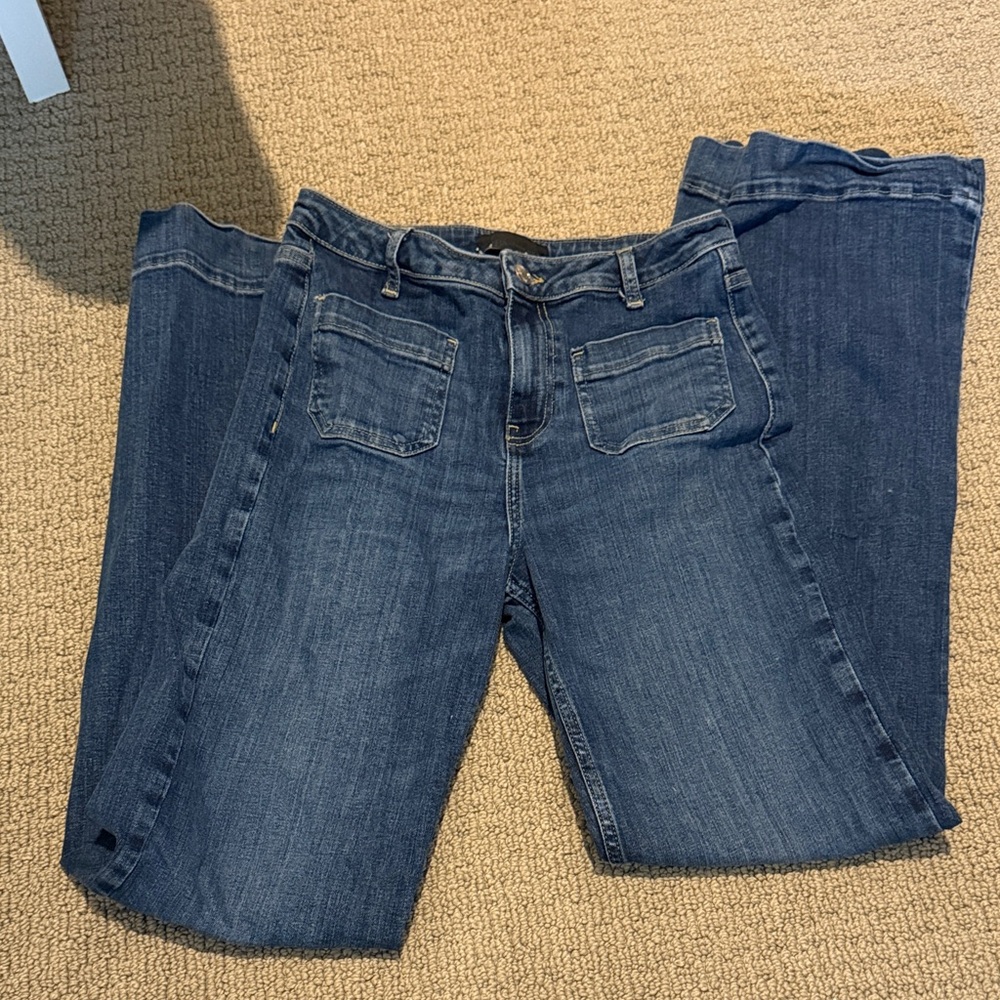 Zara Women's Dark Blue Boot-Cut Jeans